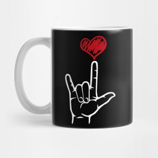 ASL I Love You Hand Heart American Sign Language Mug